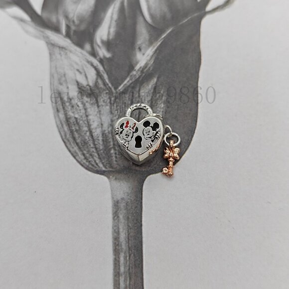 Pandora Mickey Mouse & Minnie Mouse Padlock Charm - Picture 8 of 8